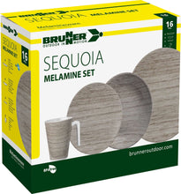 Carica l'immagine nel visualizzatore di Gallery, Scatolo Set piatti da campeggio Brunner Melamine Sequoia