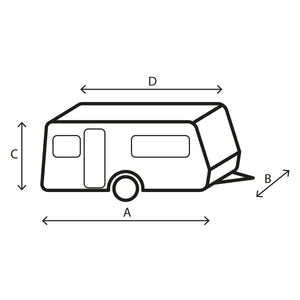 Scheda misure Copertura per caravan Brunner Caravan Cover Design 12M