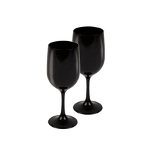 Carica l'immagine nel visualizzatore di Gallery, Set calici vino neri da campeggio