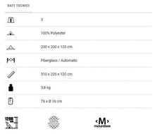Carica l'immagine nel visualizzatore di Gallery, Scheda tecnica tenda Brunner Blitz 3 Automatic