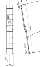 Carica l'immagine nel visualizzatore di Gallery, Scaletta interna a 2 ribalte 8 gradini per camper