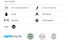 Carica l'immagine nel visualizzatore di Gallery, Scheda tecnica Divano pieghevole da campeggio Brunner Action Sofa Rendez-vous