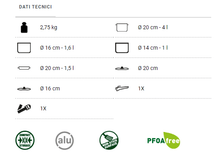 Carica l'immagine nel visualizzatore di Gallery, Scheda tecnica Set pentole da campeggio Brunner Chocolate 7+1 Ø20