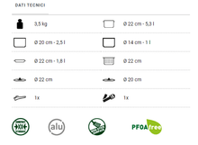 Carica l'immagine nel visualizzatore di Gallery, Scheda tecnica Set pentole da campeggio Brunner Juniper NG 8+1 Ø22