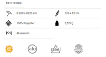 Carica l'immagine nel visualizzatore di Gallery, Scheda tecnica Ombrellone Brunner Solado