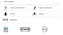 Carica l'immagine nel visualizzatore di Gallery, Scheda tecnica Tavolo da campeggio arrotolabile Brunner Titanium Quadra Compack 4