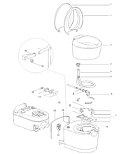 Carica l'immagine nel visualizzatore di Gallery, Ricambi toilette a cassetta Thetford C223s