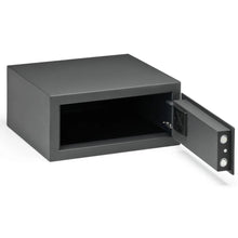 Carica l'immagine nel visualizzatore di Gallery, assaforte SafeBox 30 grigia con cerniera destra per camper e van aperta