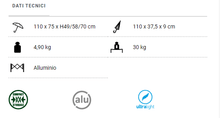 Carica l'immagine nel visualizzatore di Gallery, Scheda tecnica Tavolo da campeggio pieghevole Brunner Elù Duplit