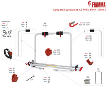 Carica l'immagine nel visualizzatore di Gallery, Ricambi portabici Fiamma Caravan Carry-Bike XL A