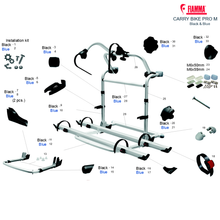 Carica l'immagine nel visualizzatore di Gallery, Ricambi portabici Fiamma Carry-Bike Pro M Black & Blue
