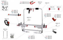 Carica l'immagine nel visualizzatore di Gallery, Ricambi portabici Fiamma Caravan Carry-Bike XL A Pro 200 Red Black Blue