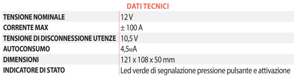 Battery Saver BS 12-100 stacca batteria automatico - Camper