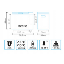 Carica l'immagine nel visualizzatore di Gallery, Scheda tecnica frigorifero portatile a compressore Mestic MCC-35