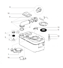 Carica l'immagine nel visualizzatore di Gallery, Ricambi cassetta wc Thetford C200 senza ruote