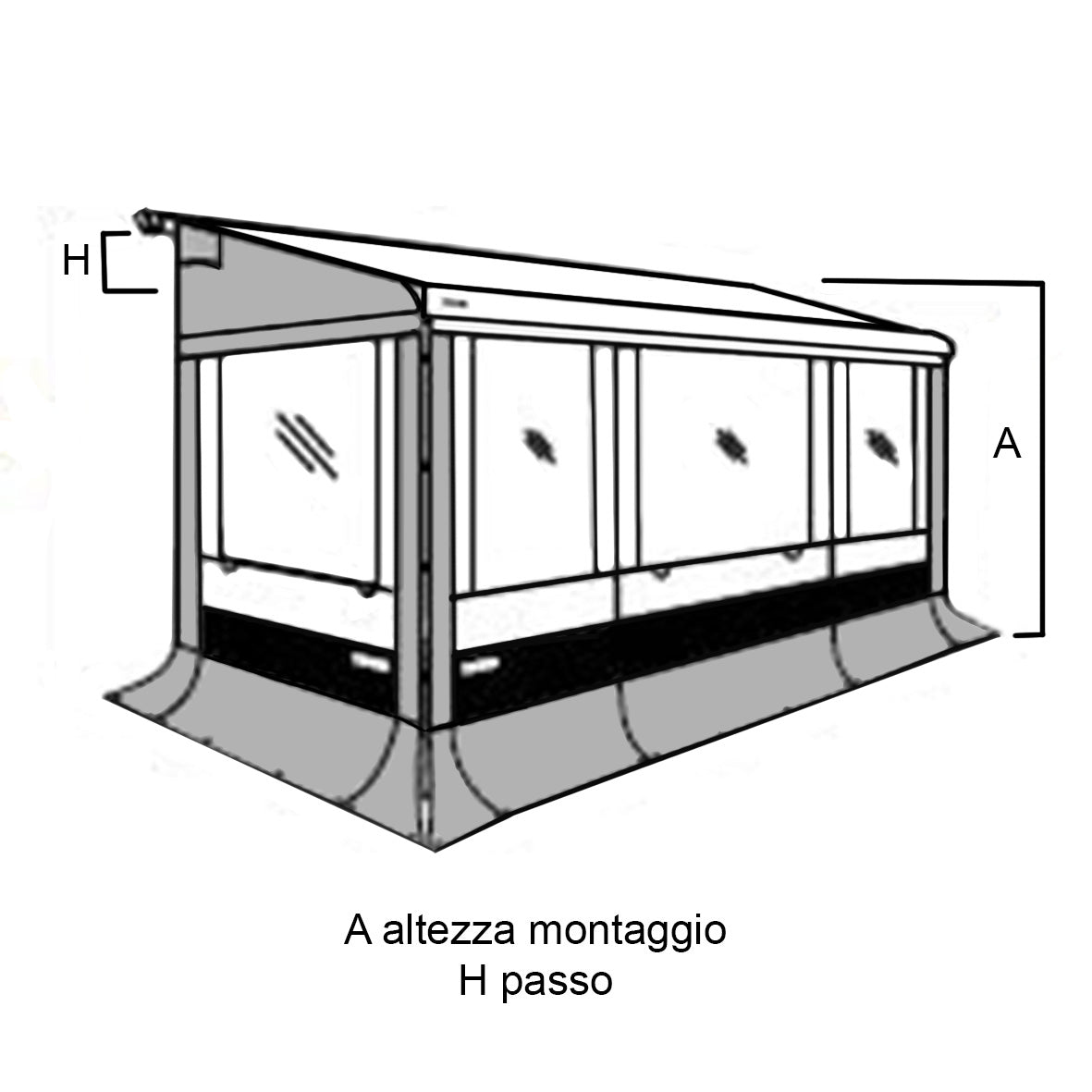 Pannello Protettivo Per Tenda Sole - Sun & Rain Blocker | UPF 50+ | 5000 Mm Impermeabile | 3 Montanti - Foto 2