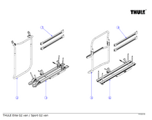 Carica l'immagine nel visualizzatore di Gallery, Scheda tecnica Ricambi portabici per portellone Thule Elite g2 - sport g2 - van