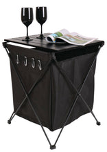 Carica l'immagine nel visualizzatore di Gallery, Tavolino Hugo contenitore in alluminio nero campeggio