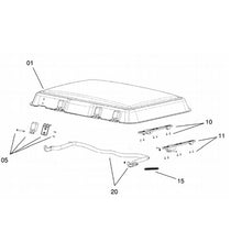 Carica l'immagine nel visualizzatore di Gallery, Ricambi cupola oblò Dometic midi Heki style versione con barra/manovella/elettrico