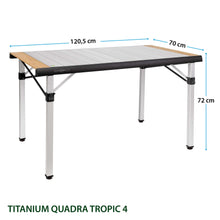 Carica l&#39;immagine nel visualizzatore di Gallery, Misure Tavolo arrotolabile da campeggio Brunner Titanium Quadra Tropic 4
