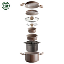 Carica l&#39;immagine nel visualizzatore di Gallery, Set pentole da campeggio Brunner Chocolate 9+1 Ø22

