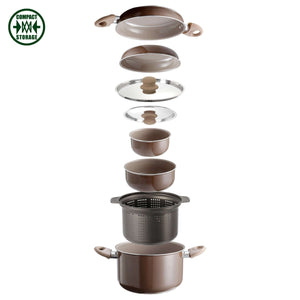 Set pentole da campeggio Brunner Chocolate 9+1 Ø22