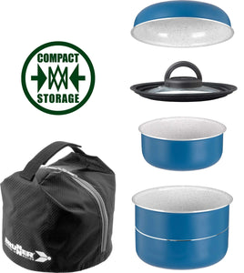 Set di pentole da campeggio Brunner Carezza Spacemaster 7+1 Ø20 Vacublock