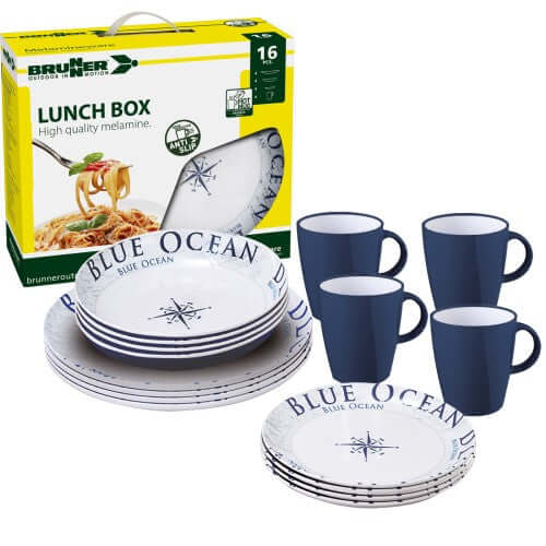 Set stoviglie da campeggio Brunner Lunch Box Blue Ocean