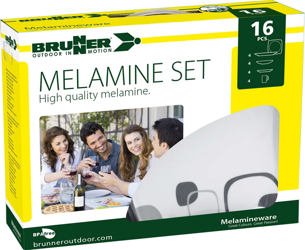 Brunner 12pc Melamine Dinner Set - Midday Dolomit White - Caravan Stuff 4 U Brunner 12pc Melamine Dinner Set - Midday Dolomit White - Caravan Stuff 4 U