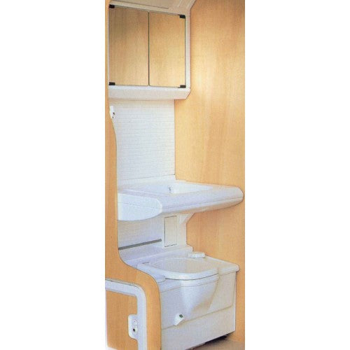 Parete bagno attrezzata per camper e van