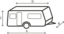 Carica l&#39;immagine nel visualizzatore di Gallery, Schema misure Copertura per caravan Brunner Caravan Cover 6M
