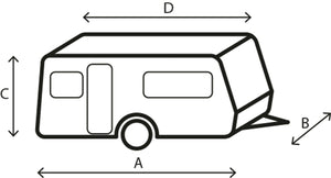 Schema misure Copertura per caravan Brunner Caravan Cover 6M