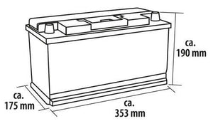 Misure Batteria AGM per camper - Power Line Carbest 100 Ah bassa