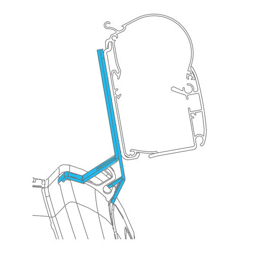 Adattatore Dometic per tendalino PerfectWall PW1100/1500 compatibile Campster Jumpy Proace Expert con binario C e tetto a soffietto