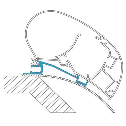 Adattatore Dometic compatibile con tendalini PerfectRoof PR2000/2500 per Laika Kreos 5 e Mobilvetta Nazca, set 3 pezzi universale