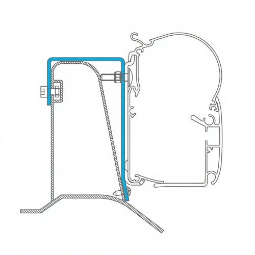 Set 3 adattatori Dometic universali per tendalino PerfectWall PW1100/1500, compatibili Ducato, Jumper, Boxer, Movano, Pössl, Globecar