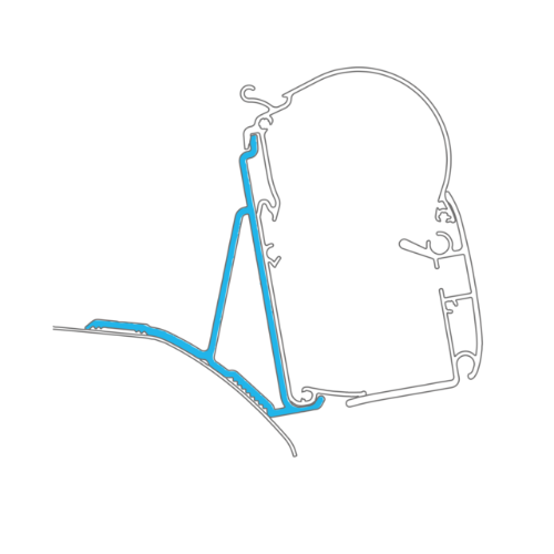 Set 2 adattatori Dometic per tendalino PerfectWall PW1100/1500 compatibili Ducato, Jumper, Boxer, Movano H2 tetto a soffietto