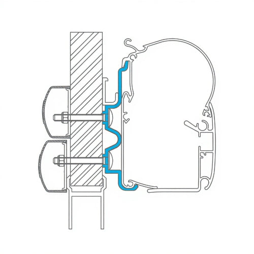 Set adattatori Dometic Hyper Camp per tendalino a parete, compatibili PerfectWall 1100 e 1500
