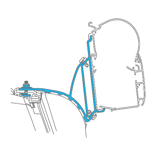 Set 2 adattatori Dometic per tendalino PerfectWall PW1100/1500 compatibili VW Multivan T5 T6 Binario C