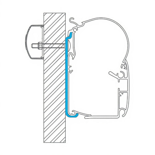 Set di 5 adattatori Dometic Standard Flat per tendalino a parete PerfectWall 1100/1500