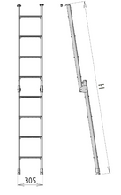 Carica l'immagine nel visualizzatore di Gallery, Scaletta interna a 2 ribalte 8 gradini per camper
