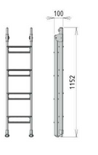 Carica l'immagine nel visualizzatore di Gallery, Scaletta interna a 2 ribalte 8 gradini per camper

