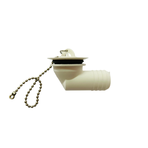 Piletta curva con tappo e catenella filettatura Ø 31 mm
