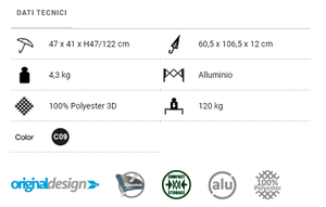 Scheda tecnica Sedia da campeggio Brunner Skye 3D