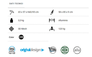 Scheda tecnica Sedia da campeggio Brunner Skye 3D Compact