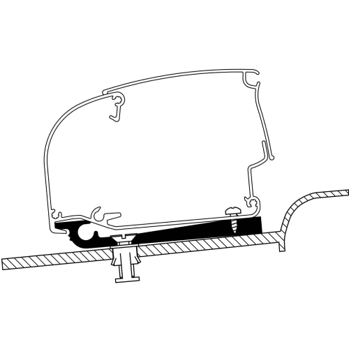 Adattatore staffe Thule per tendalino Omnistor 4200 compatibile van Westfalia
