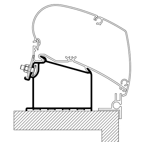 Adattatore Thule per tendalino Adria Caravan dal 2015, compatibile Omnistor 9200 e 6300
