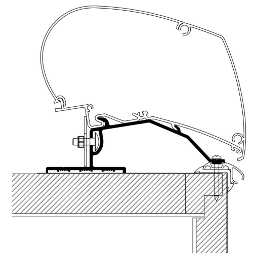 Adattatore Thule per tendalino caravan Roof Adapter, compatibile Omnistor 9200 e 6300, varianti 3x1m e 5m