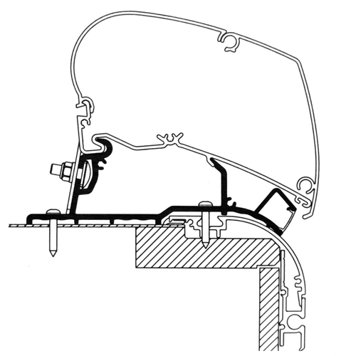 Adattatore Thule Roof Adapter per tendalino caravan con predisposizione LED, compatibile Omnistor 9200 e 6300