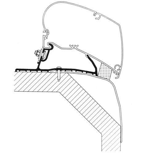Adattatore Thule per tendalino camper Laika Ecovip, staffe compatibili con Omnistor 9200 e 6300